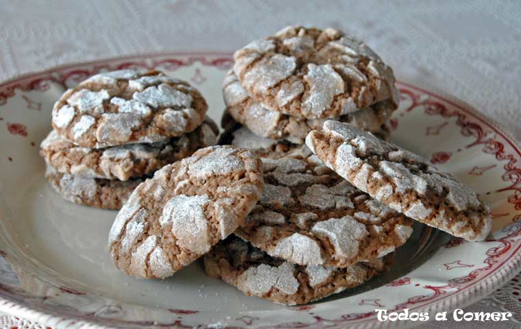 Galletas craqueladas de chocolate