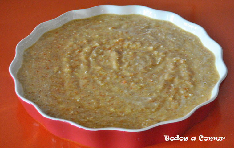 Pastel de salmón y verduras- Masa en el molde