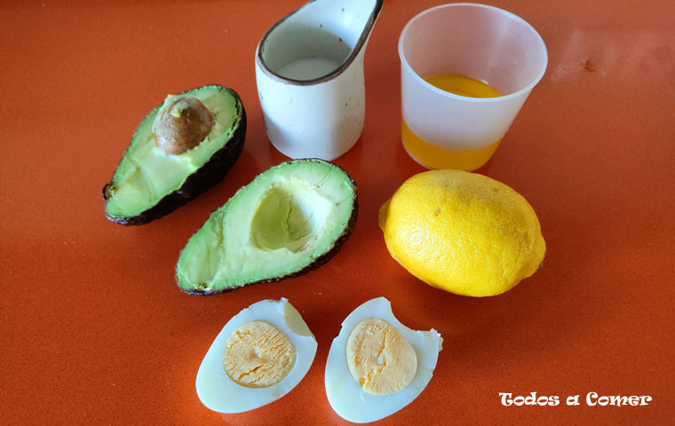 Mayonesa de aguacate con huevo duro- Ingredientes