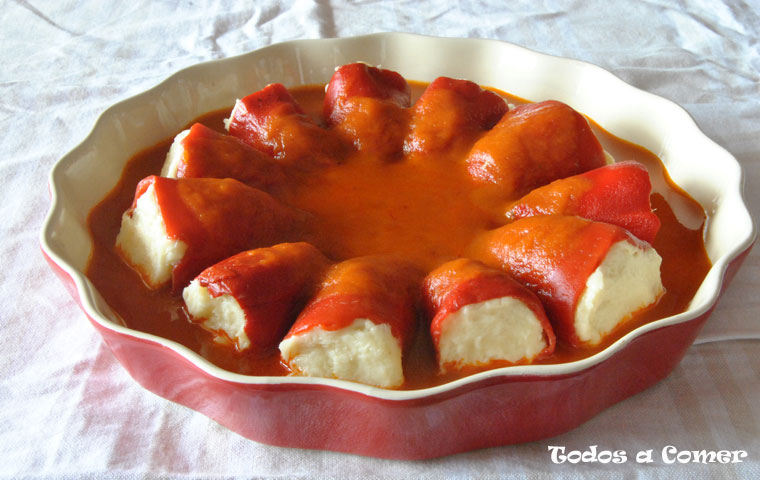 Pimientos rellenos de brandada de bacalao 