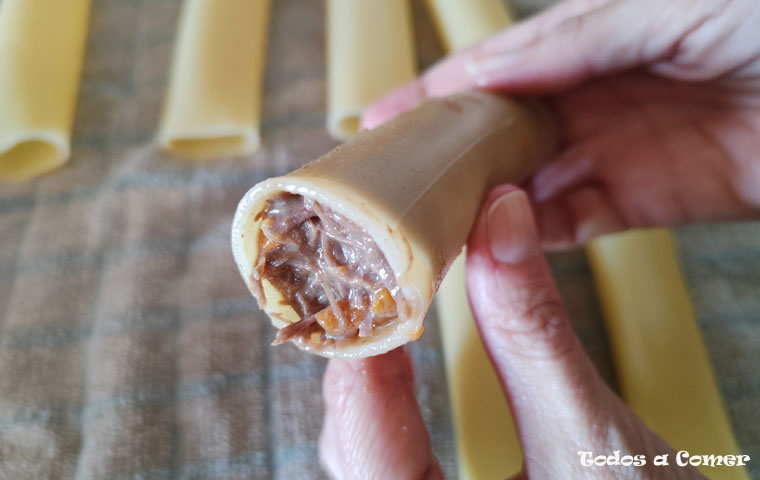 Canelones de carrilleras- Canelones rellenos