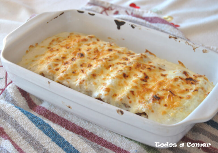 Canelones de pollo y verduras