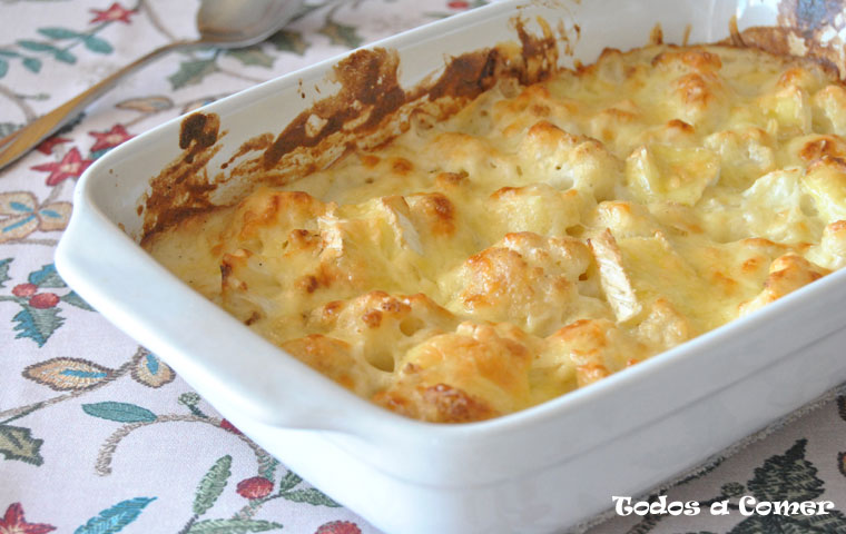 Coliflor al horno con bechamel y queso- Resultado final