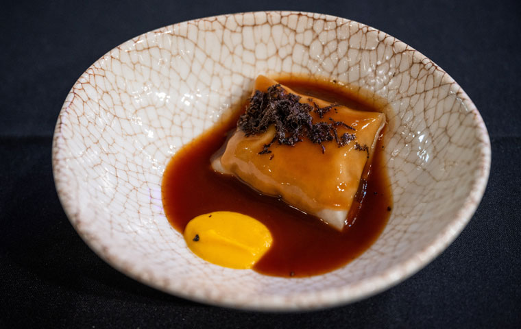 Ravioli de perdiz a la toledana, el plato de Molino de Alcuneza