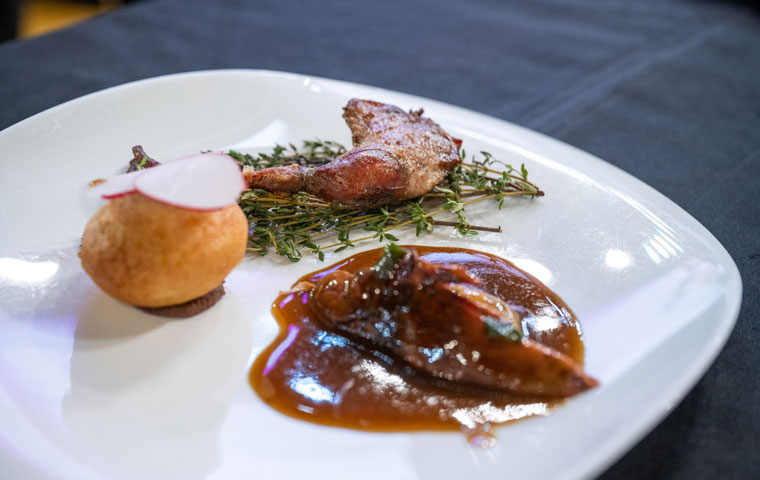 Perdiz autóctona en escabeche de ostra, el plato de Carlos Griffo, tercer clasificado