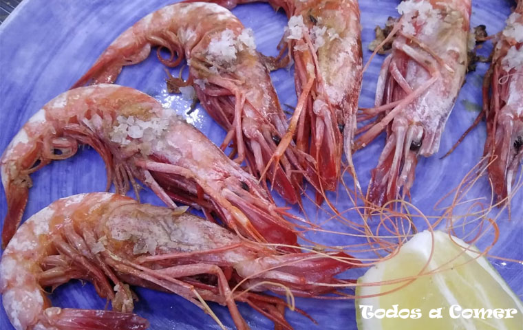 Gambas a la plancha en Casa Valero
