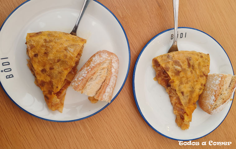 Pincho de tortilla de BODI Mataleñas, en Santander
